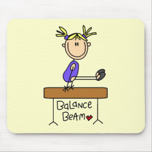 Blonde Girl Gymnast on Beam Tshirts and Gifts Mouse Pad