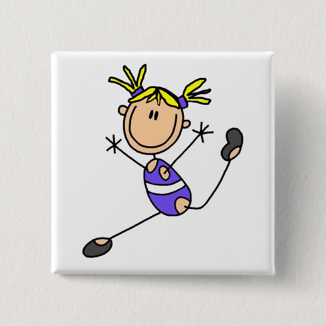 Blonde Girl Gymnast Tshirts and Gifts 15 Cm Square Badge (Front)