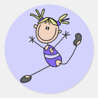 Blonde Girl Gymnast Tshirts and Gifts Classic Round Sticker