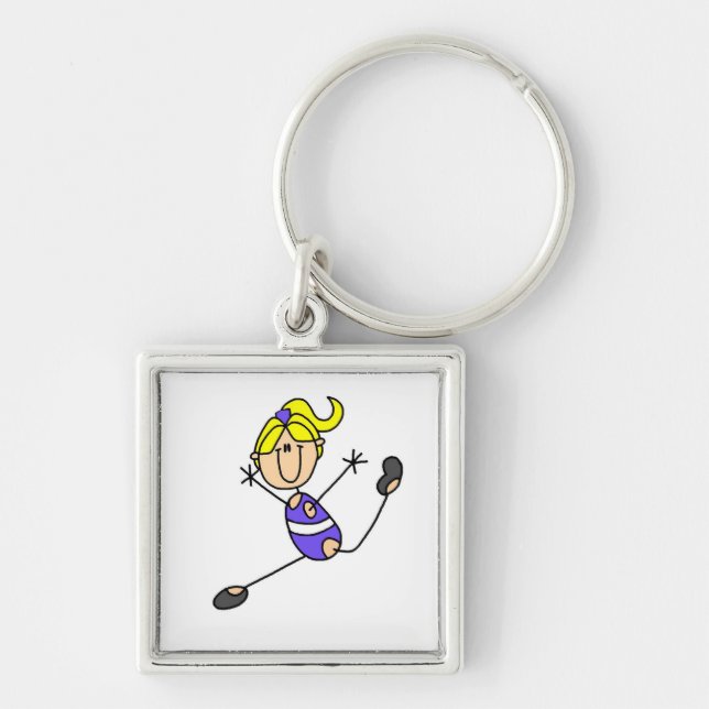Blonde Girl Gymnastics T-shirts and Gifts Key Ring (Front)