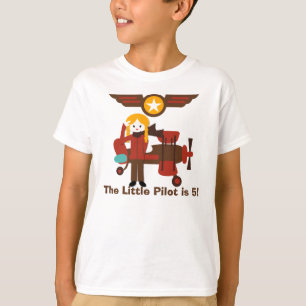 Blonde Girl Pilot Birthday Custom T-shirt