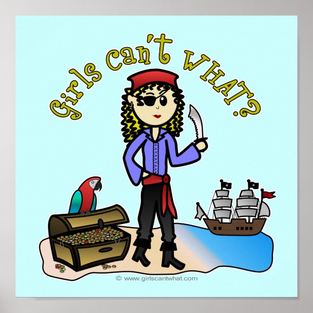 Blonde Girl Pirate Poster (Front)