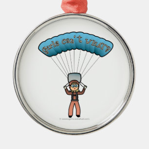 Blonde Girl Sky Diver Metal Tree Decoration