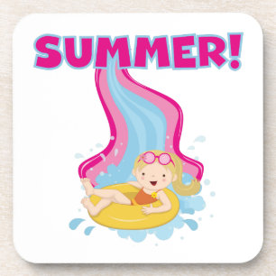 Blonde Girl Summer Coaster