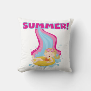 Blonde Girl Summer Cushion