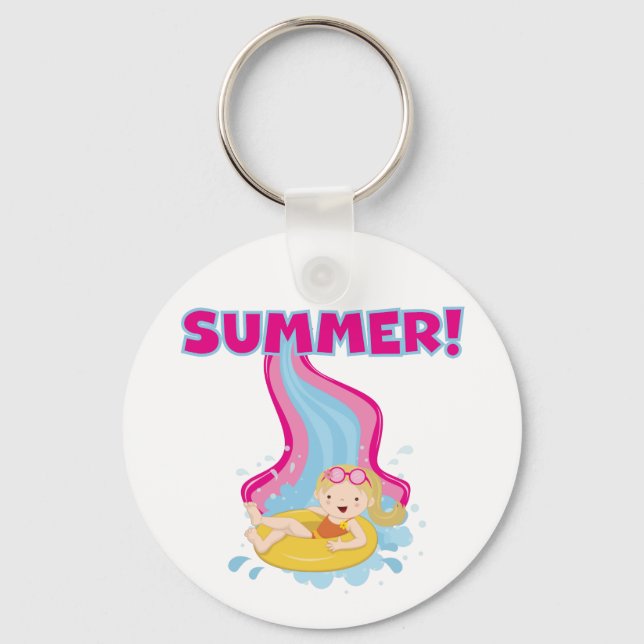 Blonde Girl Summer Key Ring (Front)