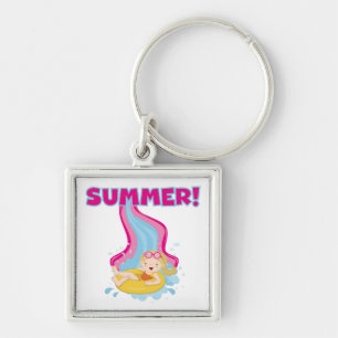 Blonde Girl Summer Key Ring