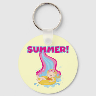 Blonde Girl Summer Key Ring