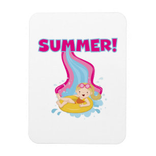 Blonde Girl Summer Magnet