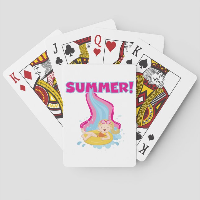 Blonde Girl Summer Playing Cards (Back)