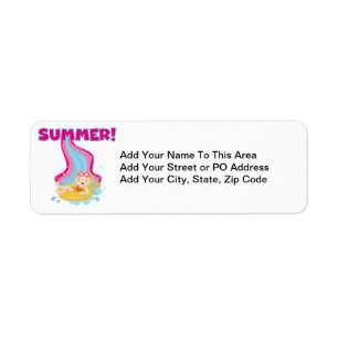 Blonde Girl Summer Return Address Label