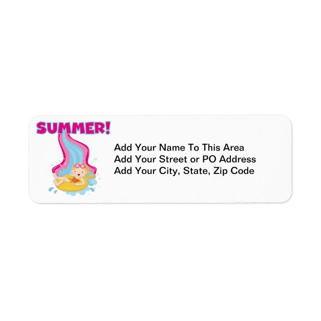 Blonde Girl Summer Return Address Label (Front)