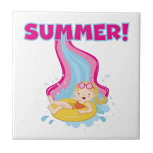 Blonde Girl Summer Tile