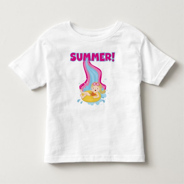 Blonde Girl Summer Toddler T-Shirt (Front)