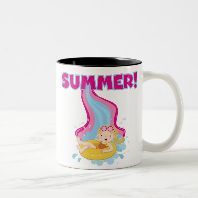 Blonde Girl Summer Two-Tone Coffee Mug (Right)