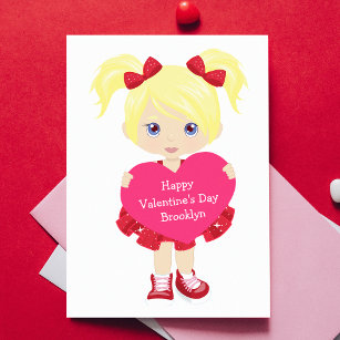 Blonde Girl Valentine's Day Card