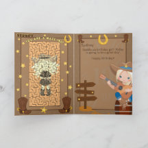 Blonde Girls A-Maze-ing Cowgirl Birthday Card