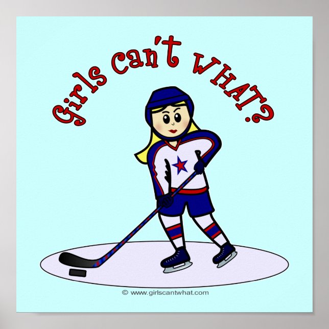Blonde Girls Hockey Player Poster (Front)