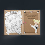 Blonde Girls Karate Colouring Page Happy Birthday Card<br><div class="desc">You can't find a karate themed happy birthday card like this in a retail store! It has amazing graphics on every fold. Add her name and age and she will be amazed to see them in print. The karate themed colouring page on the inside is satisfying to colour and the...</div>