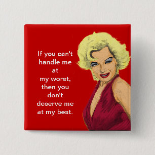 Blonde Glamour Girl 15 Cm Square Badge