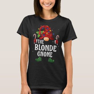 Blonde Gnome Buffalo Plaid Matching Family Christm T-Shirt