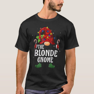 Blonde Gnome Buffalo Plaid Matching Family Christm T-Shirt