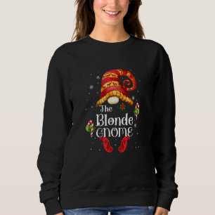 Blonde Gnome Matching Family Christmas Gnome Pjs Sweatshirt