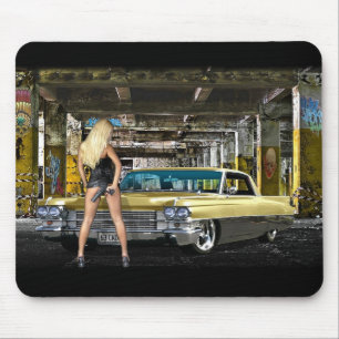 blonde,gun,cadillac mouse pad