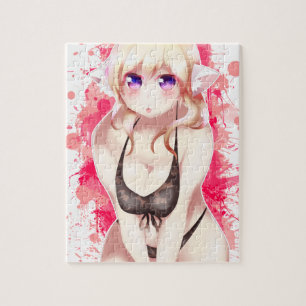 Blonde Hair Bikini Furry Girl Jigsaw Puzzle