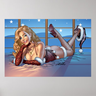 Blonde Hair, Blue Eyed Beauty Illustration - Al Poster