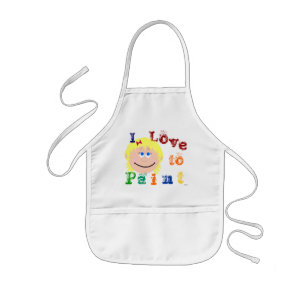 Blonde Hair Blue Eyed Girls Face Painting Kids Apron