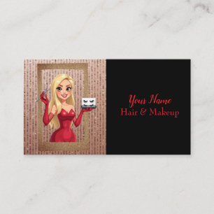Blonde Hair Elegant Lady And Gold Beauty Business Card