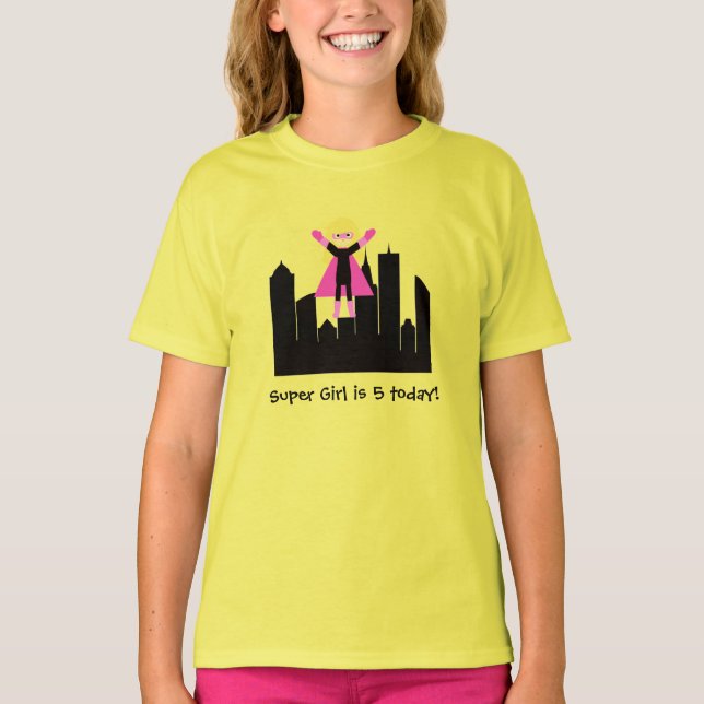 Blonde Hair Girl Super Hero T-shirt (Front)