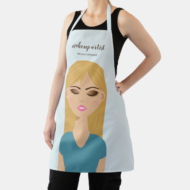 Blonde Hair Girl With Makeup Custom Makeup Artist Apron (Insitu)