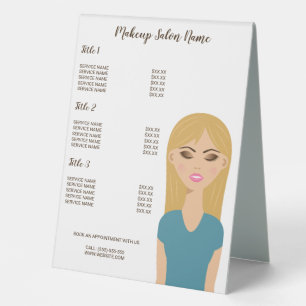 Blonde Hair Girl With Makeup - Makeup Artist Menu