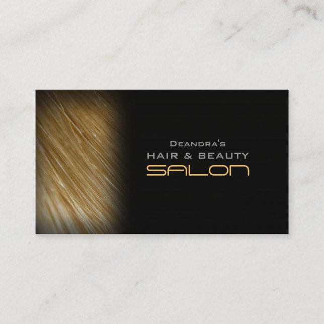 Blonde Hair Gold Salon Appointment Business Card (Front)