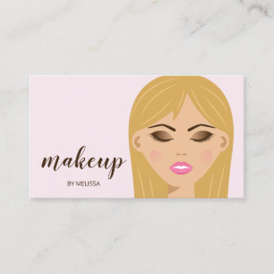 Blonde Hair Makeup Girl Close-up Makeup Artist Business Card