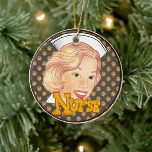 Blonde Hair Nurse Ornament