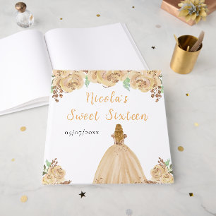 Blonde Hair Princess Peach Sweet 16 Guest Book