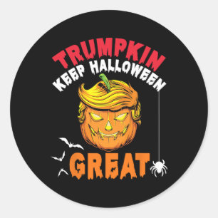 Blonde Hair Trump Pumpkin Trumpkin Keep Halloween Classic Round Sticker