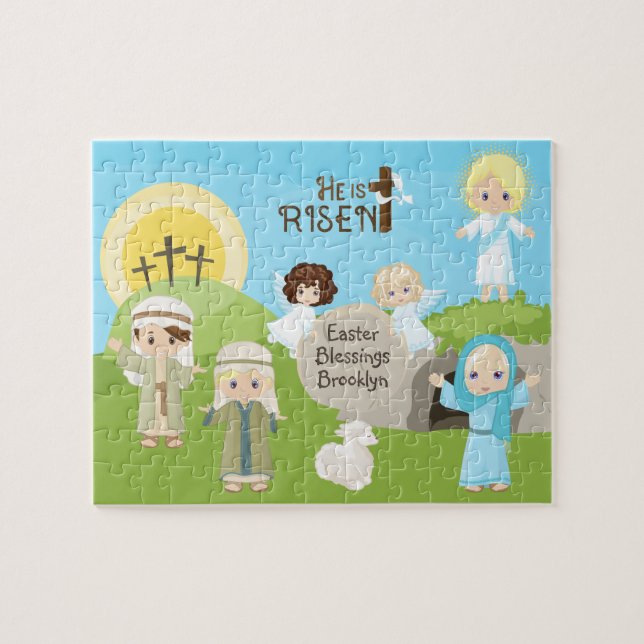 Blonde He is Risen Easter Jigsaw Puzzle (Horizontal)