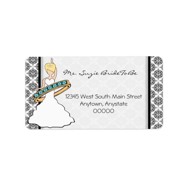 Blonde Hula Dancing Bride Address Labels (Front)