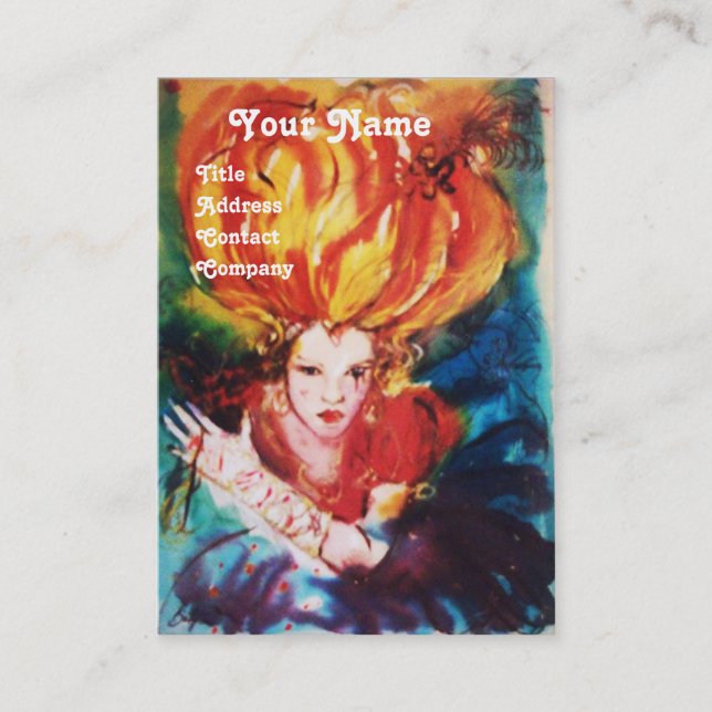 BLONDE IN RED Monogram Beauty ,Makeup, Hair Salon Business Card (Front)