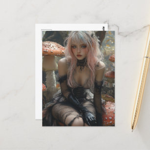Blonde in the Mushroom Forest Postcard