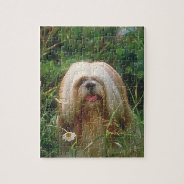 Blonde Lhasa Apso Dog Puzzle (Vertical)