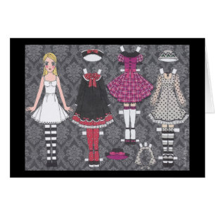Blonde Lolita Paper Doll Blank Card