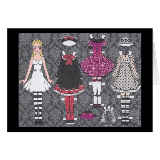 Blonde Lolita Paper Doll Blank Card (Front Horizontal)