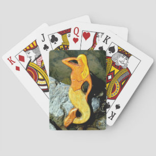 blonde lookout mermaid playing cards