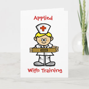 Blonde Male Nurse Greeting Card to Customise