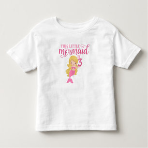 Blonde Mermaid 3rd Birthday Toddler T-Shirt